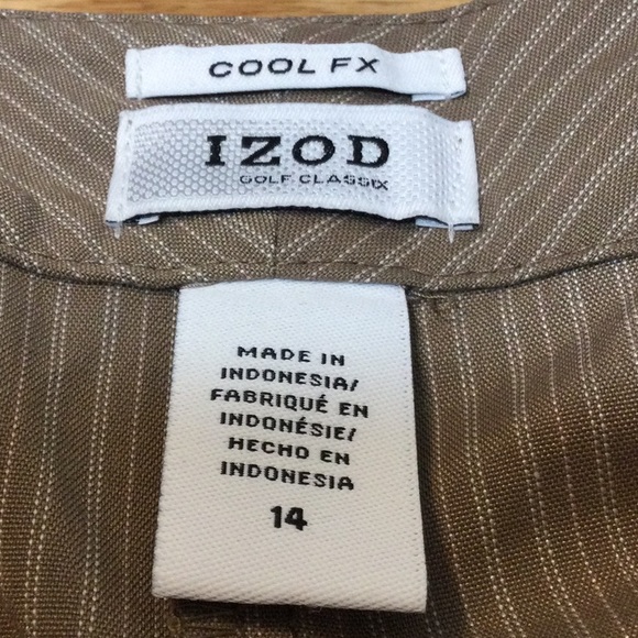 14 Izod tan striped activity Capri pants - Picture 15 of 16